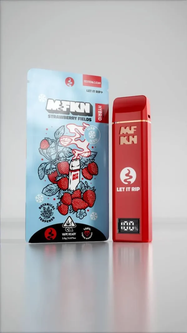 The MFKN Disposable 2G Strawberry offers a sweet, juicy strawberry flavor with a 2-gram capacity, providing a long-lasting, hassle-free vaping experience.