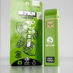 The MFKN Disposable 2G Lime delivers a refreshing, tangy lime flavor with a 2-gram capacity, offering a convenient, long-lasting vaping experience.