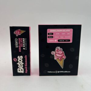 The Besos Bubblegum Gelato 2G combines sweet bubblegum and creamy gelato flavors, offering a smooth, long-lasting, and convenient vaping experience.